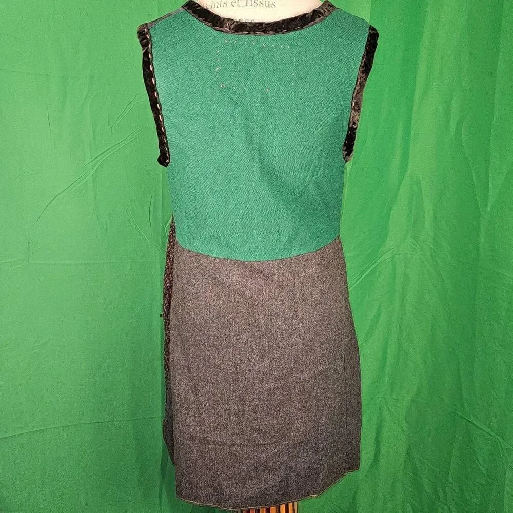 Crispina Ffrench Recycled Wool Art To Wear‎ Dress Small Medium 1 Rare Upcycled